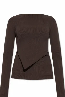 Rick Owens BRĄZOWY Top z długimi rękawami