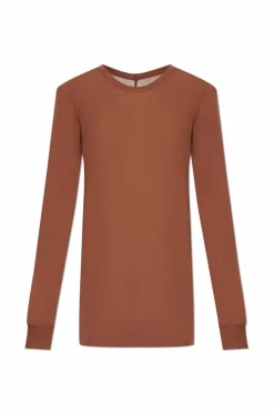 Rick Owens BRĄZOWY T-shirt `Basic`