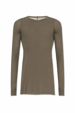 Rick Owens BRĄZOWY T-shirt z długim rękawem