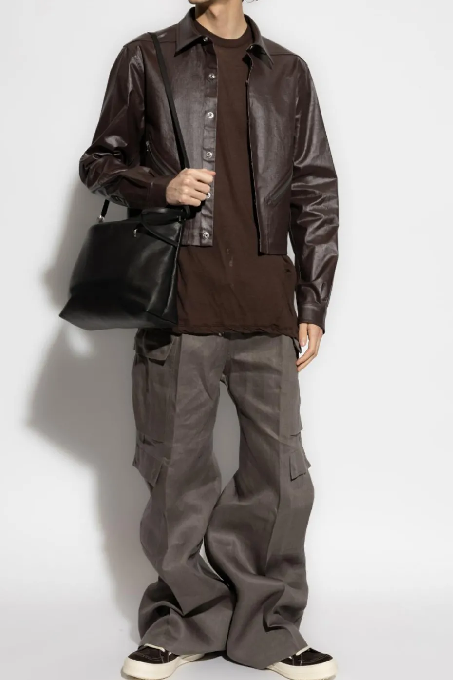Rick Owens BRĄZOWY T-shirt `Level T`