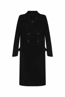 Rick Owens CZARNY Dwurzędowy płaszcz