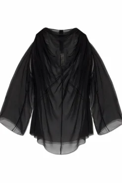 Rick Owens CZARNY Jedwabny top `Claudette`