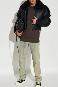 Rick Owens CZARNY Kożuch