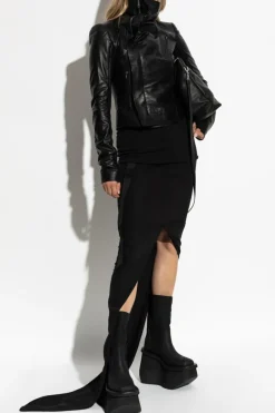 Rick Owens CZARNY Kurtka skórzana `Classic`