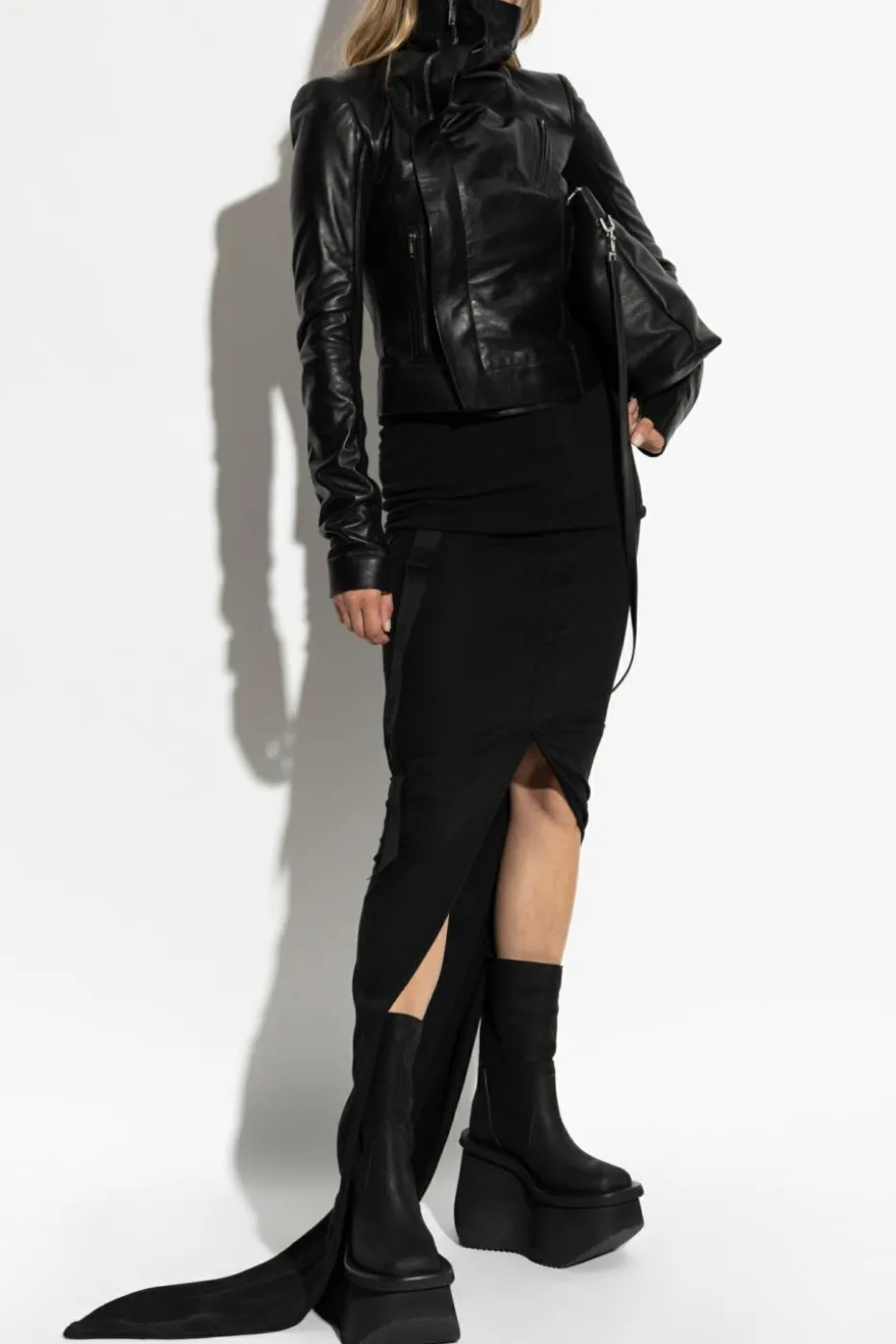 Rick Owens CZARNY Kurtka skórzana `Classic`