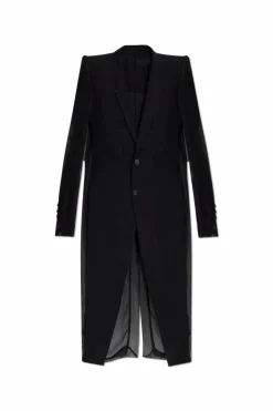 Rick Owens CZARNY Płaszcz `Fogpocket Neune`