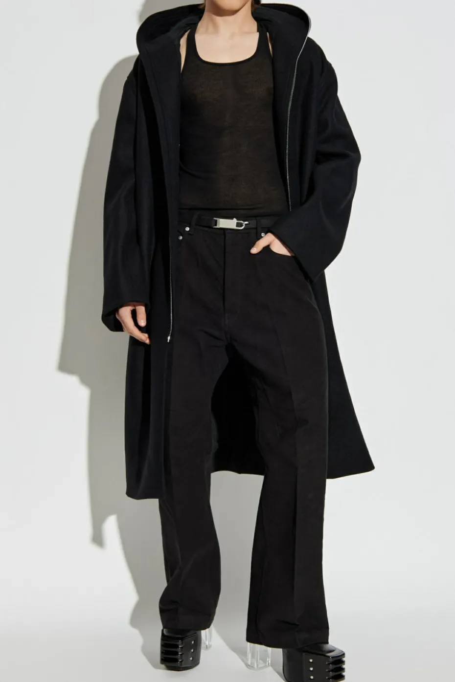 Rick Owens CZARNY Prążkowany top bez rękawów