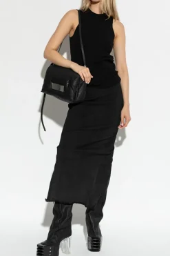 Rick Owens CZARNY Prążkowany top `Tank