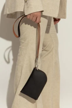 Rick Owens CZARNY Skórzana saszetka na pasku