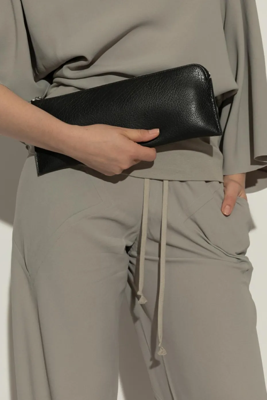 Rick Owens CZARNY Skórzana torba do ręki