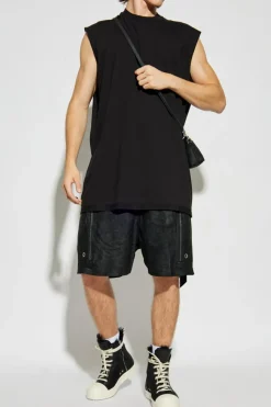 Rick Owens CZARNY Skórzane szorty