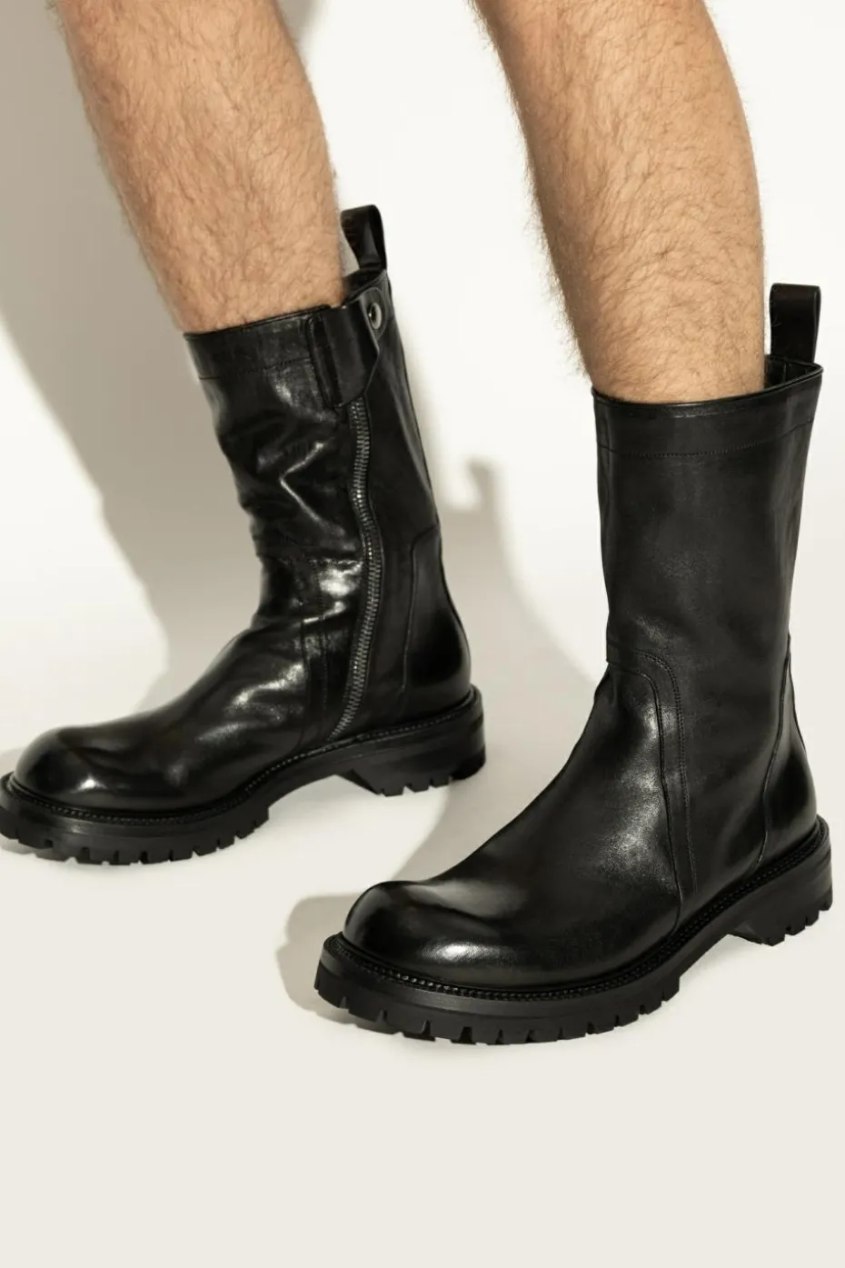 Rick Owens CZARNY Skórzane buty
