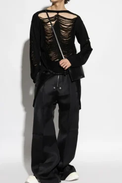 Rick Owens CZARNY Spodnie `Wide Bella`