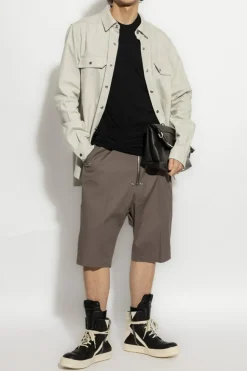 Rick Owens CZARNY T-shirt `Double SS`