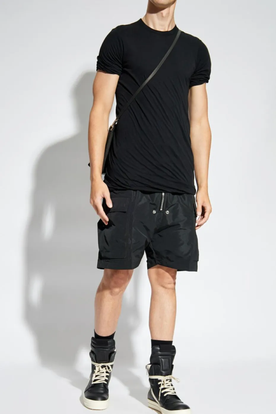 Rick Owens CZARNY T-shirt `Double`