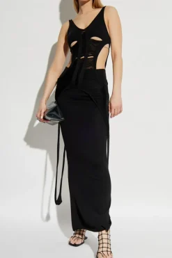 Rick Owens CZARNY Wełniany top `Tanja Long`