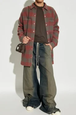 Rick Owens CZERWONY Koszula `Oversized`