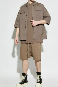 Rick Owens DRKSHDW BRĄZOWY Bawełniane szorty