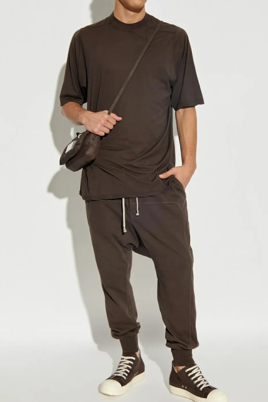 Rick Owens DRKSHDW BRĄZOWY T-shirt `Jumbo`