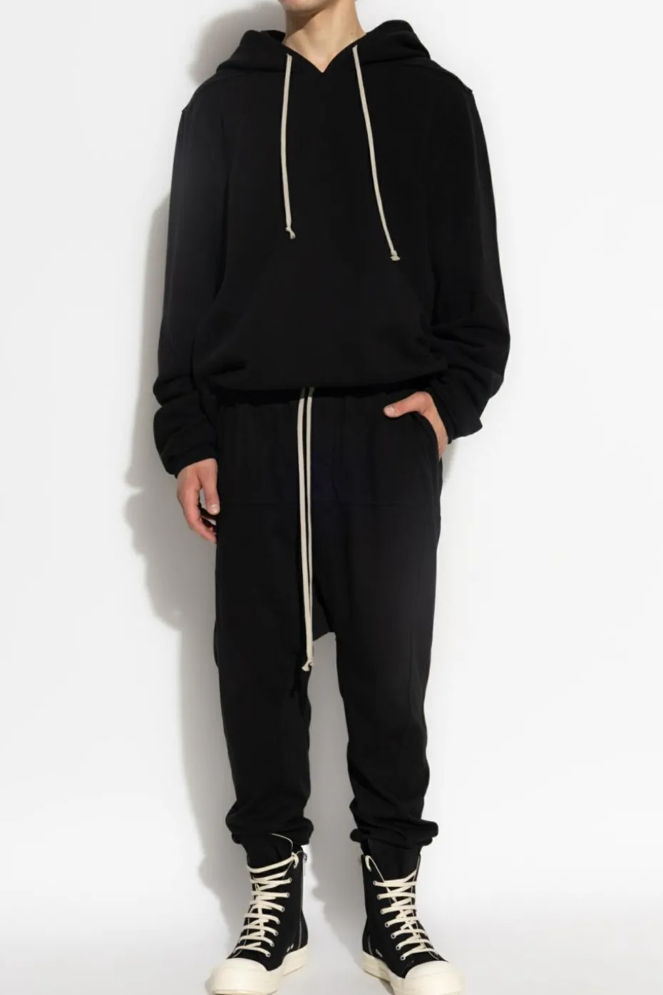 Rick Owens DRKSHDW CZARNY Spodnie `Prisoner`