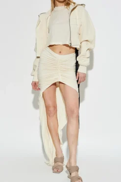 Rick Owens DRKSHDW kremowy Krótka bluza