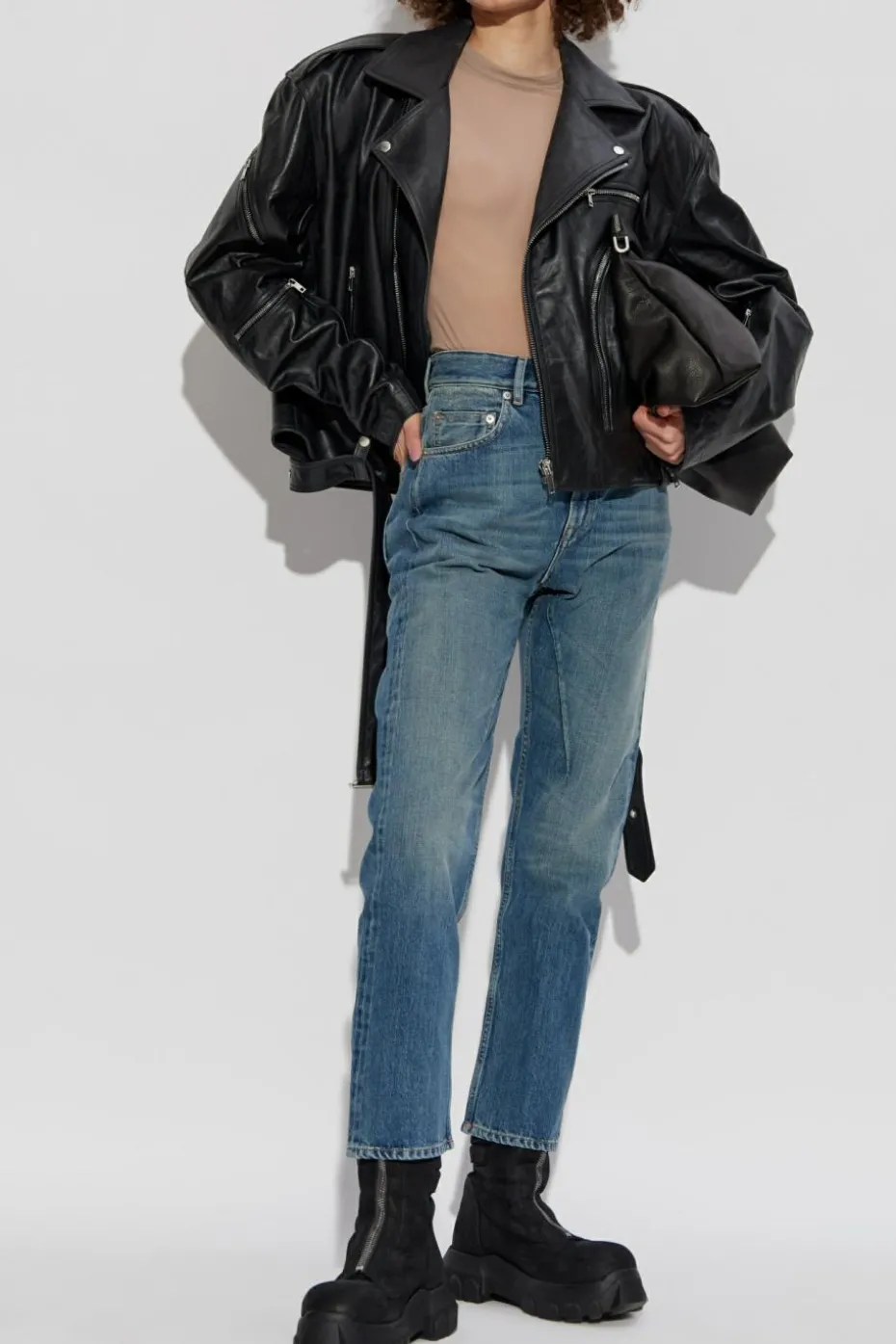 Rick Owens DRKSHDW NIEBIESKI Jeansy z logo