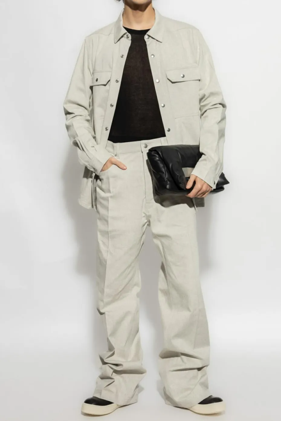 Rick Owens kremowy Jeansy `Geth`
