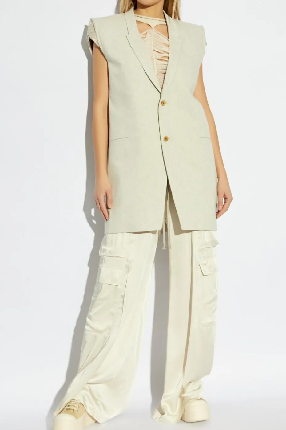 Rick Owens kremowy Marynarka `Dirt Tailored SL`