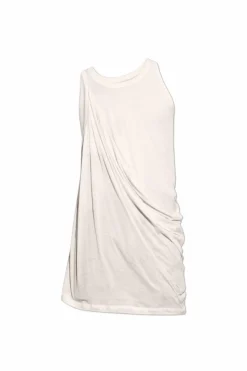 Rick Owens kremowy T-shirt bez rękawów