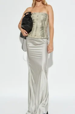 Rick Owens SREBRNY Spódnica `Slim Long`