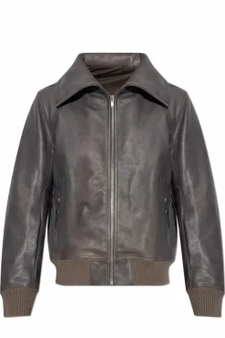 Rick Owens SZARY Skórzana kurtka `Blixa`