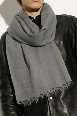 Rick Owens SZARY Szal z frędzlami