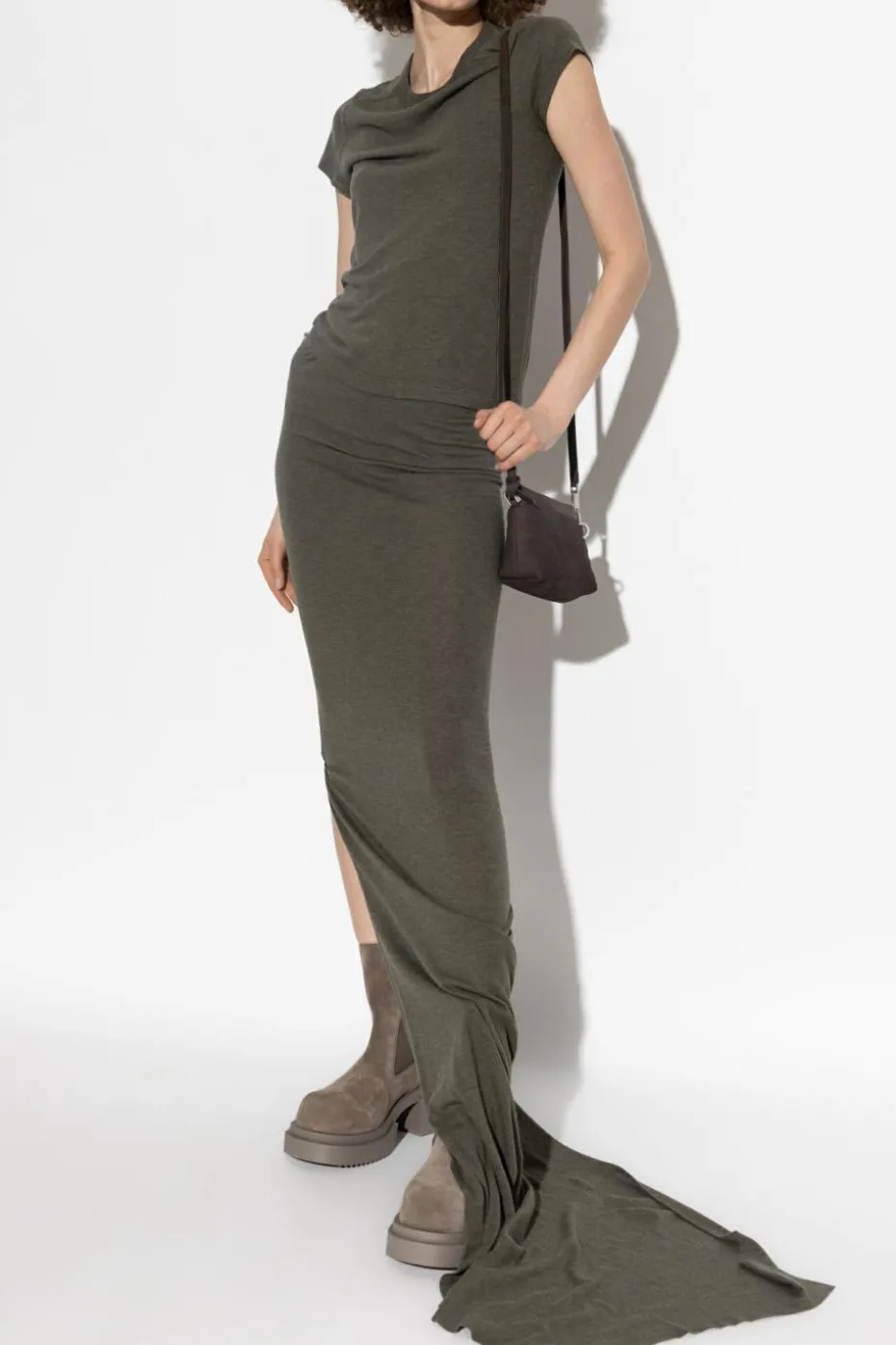 Rick Owens ZIELONY Długa spódnica
