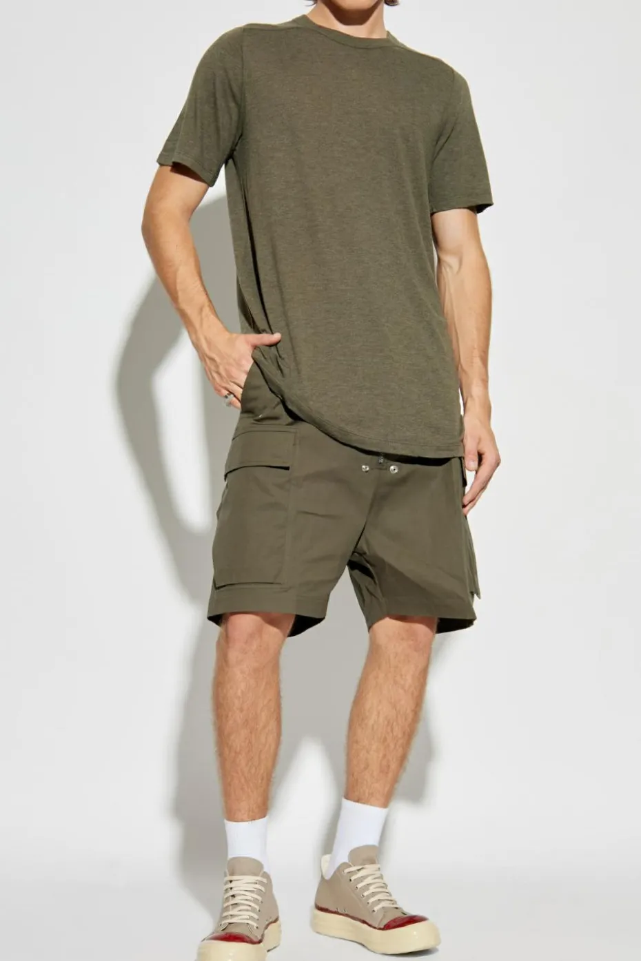 Rick Owens ZIELONY T-shirt `Level T`