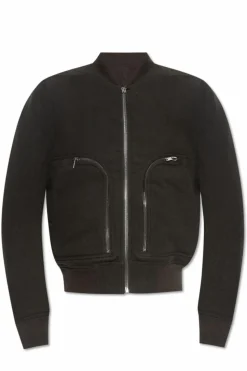 Rick Owens ZIELONY Wełniana kurtka typu `bomber`