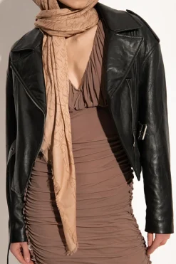 Saint Laurent beżowy Chusta z monogramem