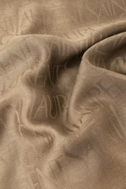 Saint Laurent beżowy Chusta z logo