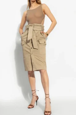 Saint Laurent beżowy Jedwabne body