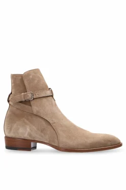 Saint Laurent beżowy Skórzane sztyblety ‘Wyatt’