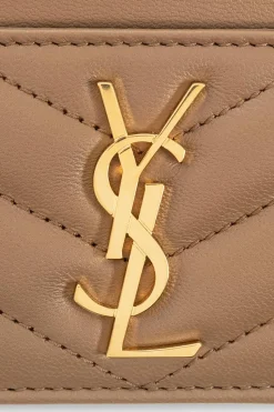 Saint Laurent beżowy Skórzane etui na karty