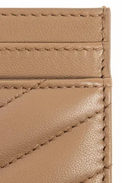 Saint Laurent beżowy Skórzane etui na karty