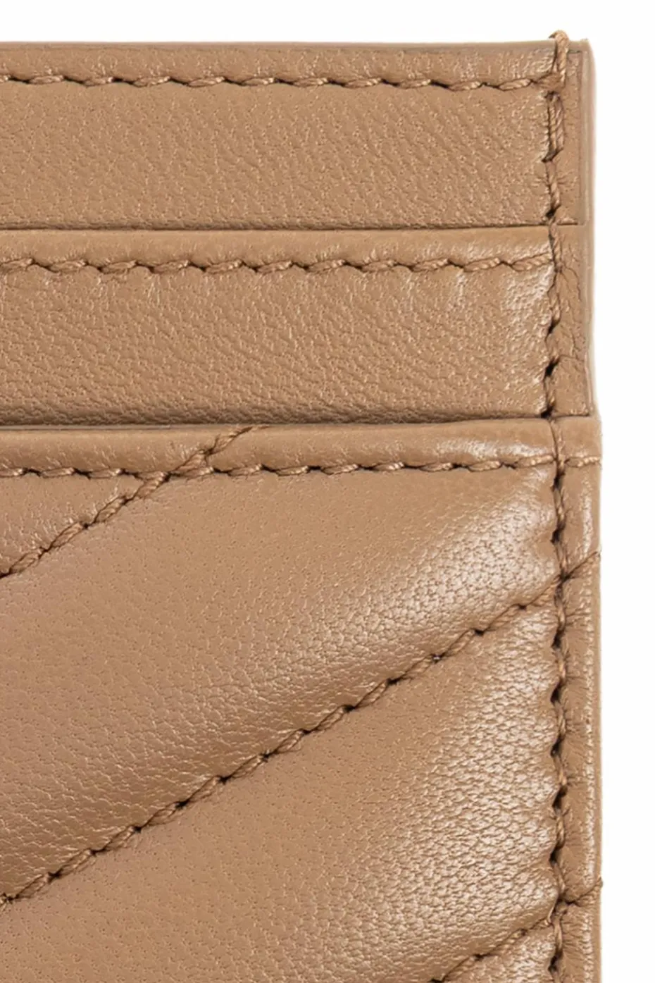 Saint Laurent beżowy Skórzane etui na karty