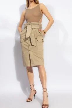 Saint Laurent beżowy Spódnica typu ‘cargo’