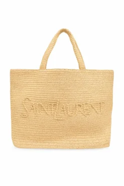 Saint Laurent beżowy Torba typu ‘shopper’ z logo