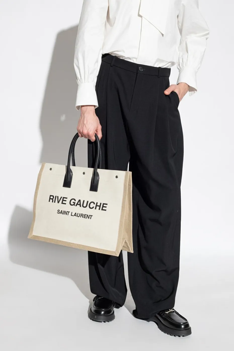 Saint Laurent beżowy Torba ‘Rive Gauche’ typu ‘shopper’