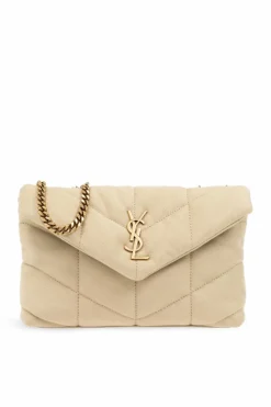 Saint Laurent beżowy Torba na ramię `LouLou Mini`