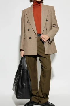 Saint Laurent beżowy Wełniana marynarka