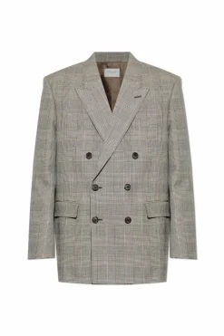 Saint Laurent beżowy Wełniana marynarka