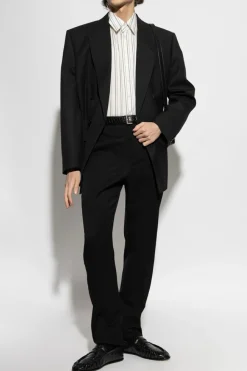 Saint Laurent BIAŁY Koszula ze wzorem w prążki