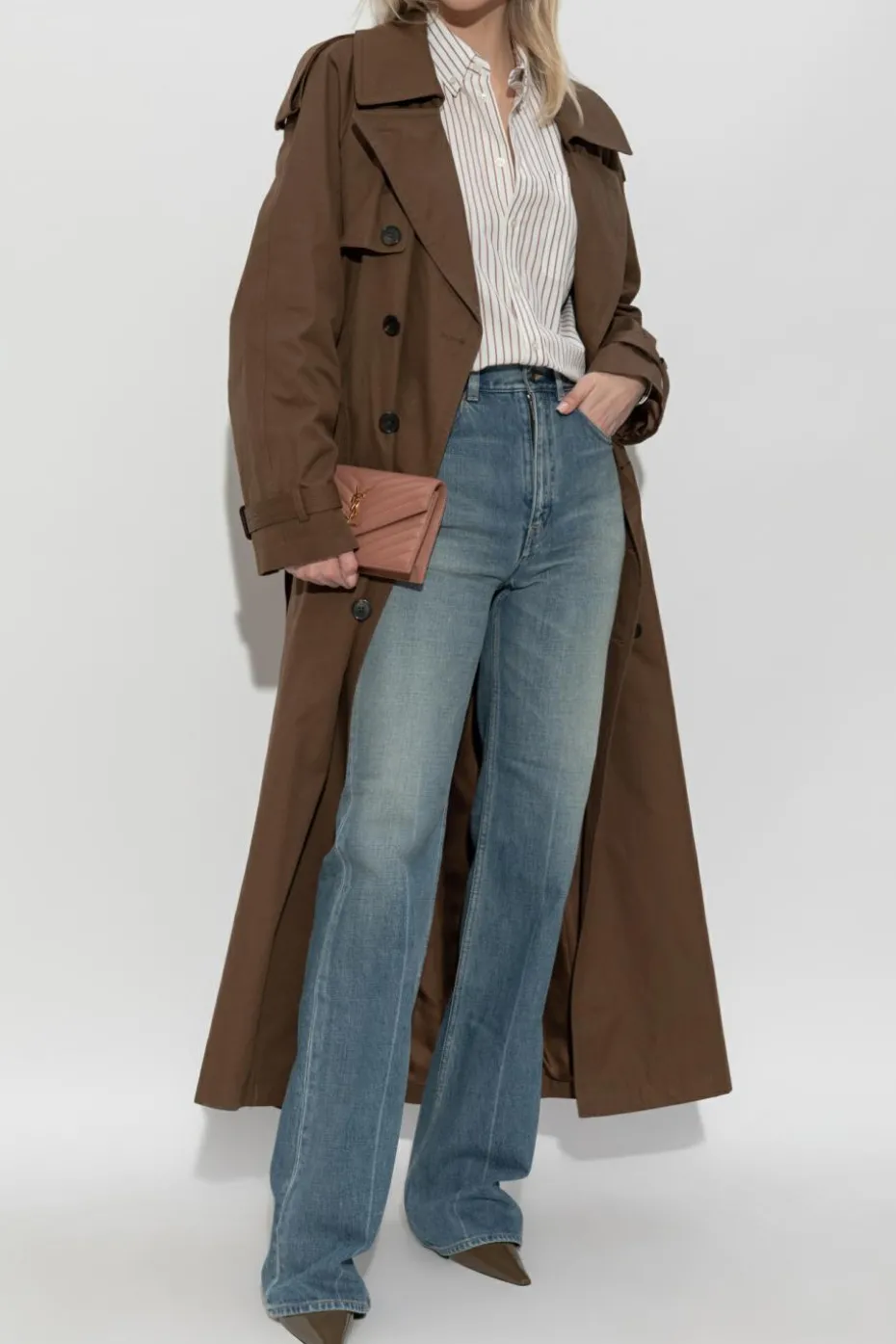 Saint Laurent BIAŁY Koszula z kieszenią